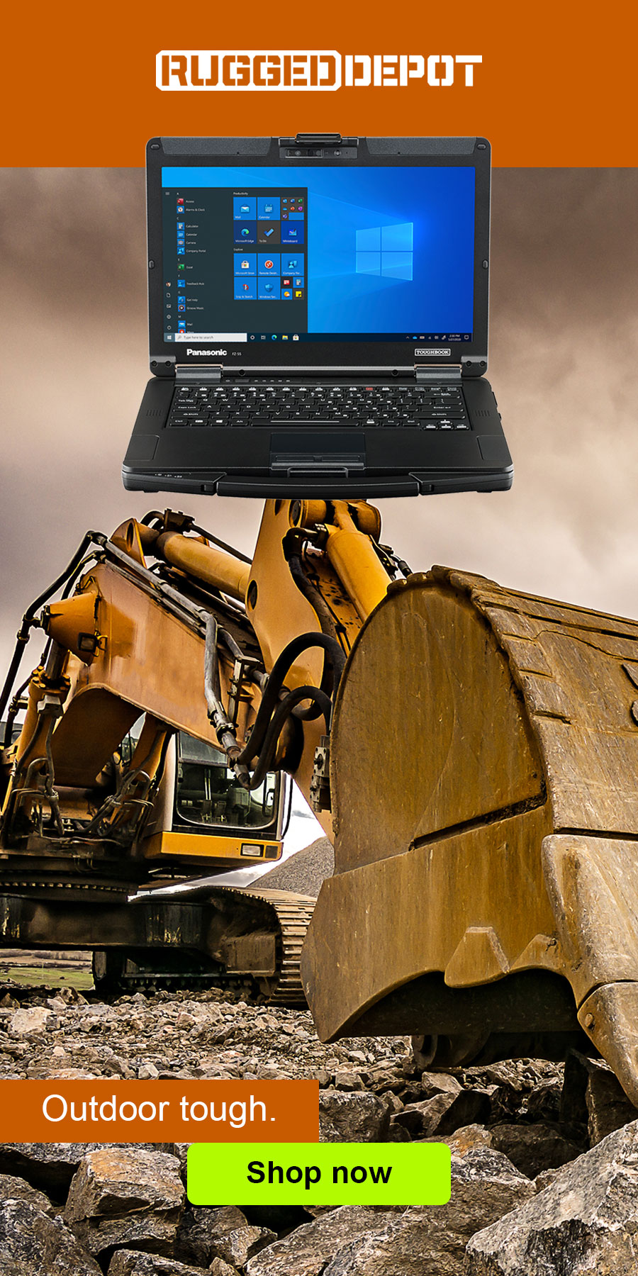 TB55 vertical display ad